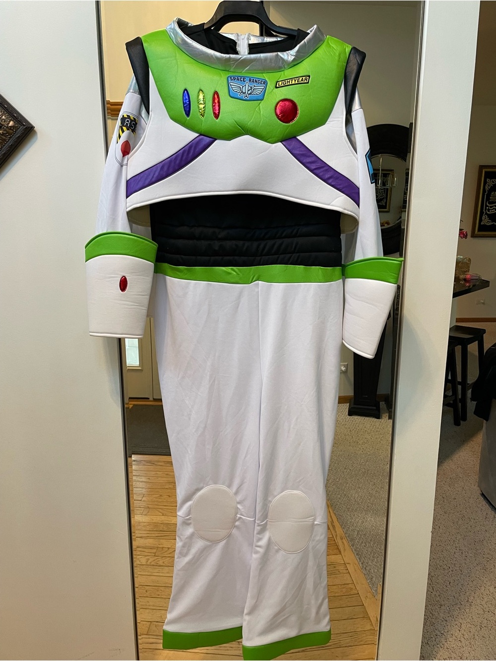 Buzz Lightyear Mens Costume - White & Green Space Ranger Suit
